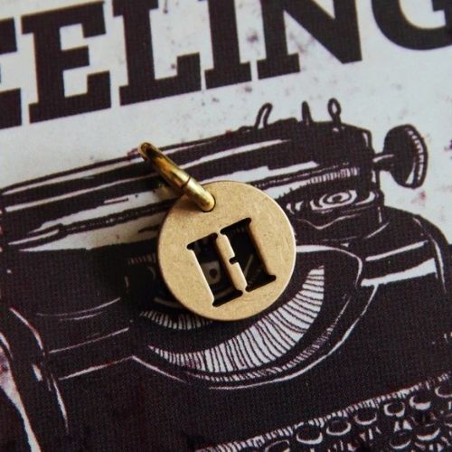 Vintage Brass Keychain Alphabet